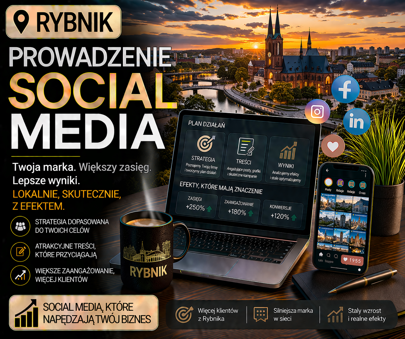 Prowadzenie social media Rybnik - profesjonalna obsługa mediów społecznościowych dla lokalnych firm