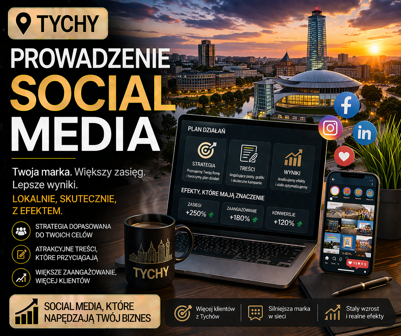 Prowadzenie social media Tychy - profesjonalna obsługa mediów społecznościowych dla lokalnych firm