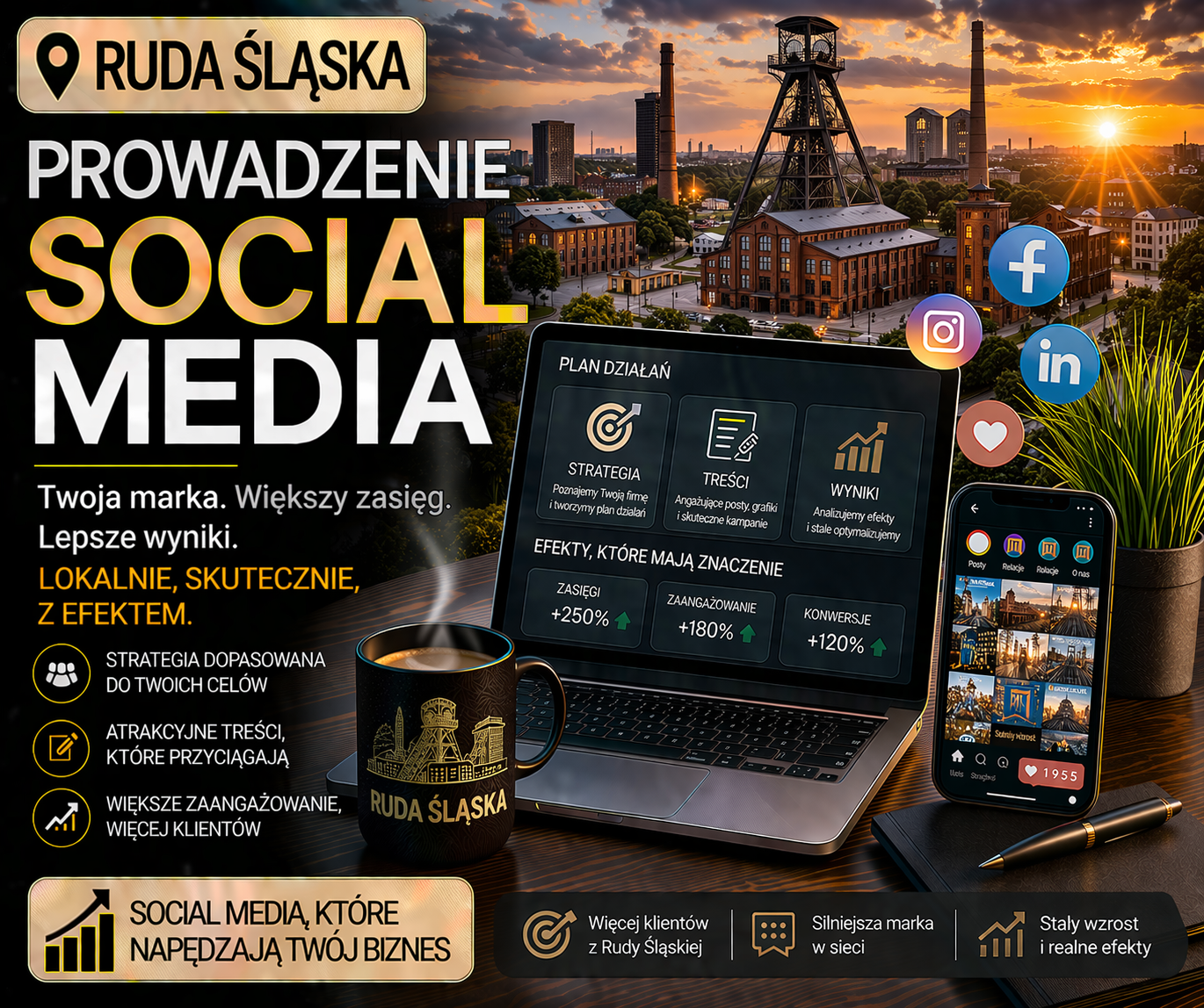 Prowadzenie social media Ruda Śląska - profesjonalna obsługa mediów społecznościowych dla lokalnych firm