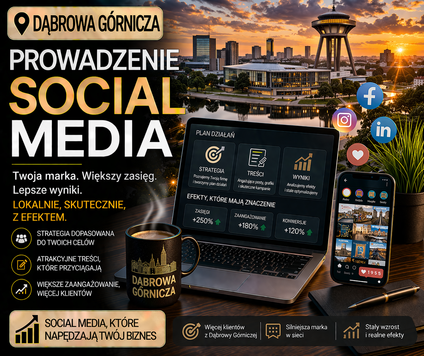 Prowadzenie social media Dąbrowa Górnicza - profesjonalna obsługa mediów społecznościowych dla lokalnych firm