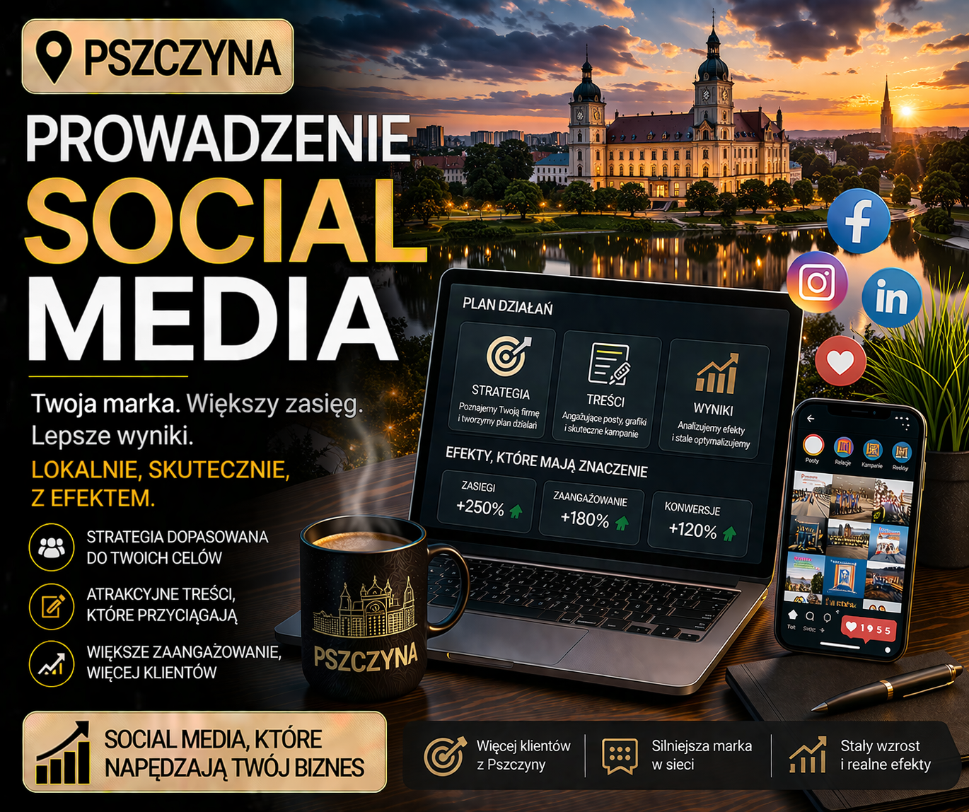 Prowadzenie social media Pszczyna - profesjonalna obsługa mediów społecznościowych dla lokalnych firm