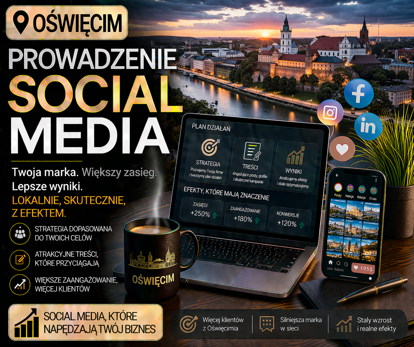 Prowadzenie social media Oświęcim - profesjonalna obsługa mediów społecznościowych dla lokalnych firm