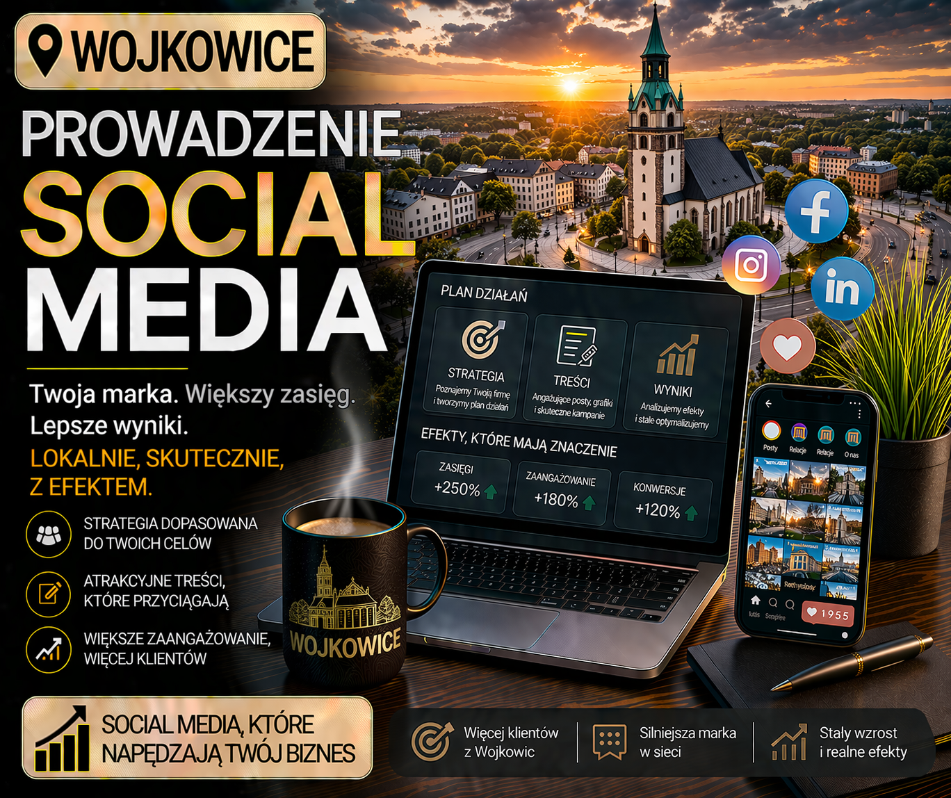 Prowadzenie social media Wojkowice - profesjonalna obsługa mediów społecznościowych dla lokalnych firm