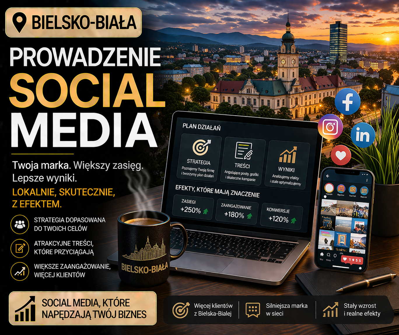 Prowadzenie social media Bielsko-Biała - profesjonalna obsługa mediów społecznościowych dla lokalnych firm