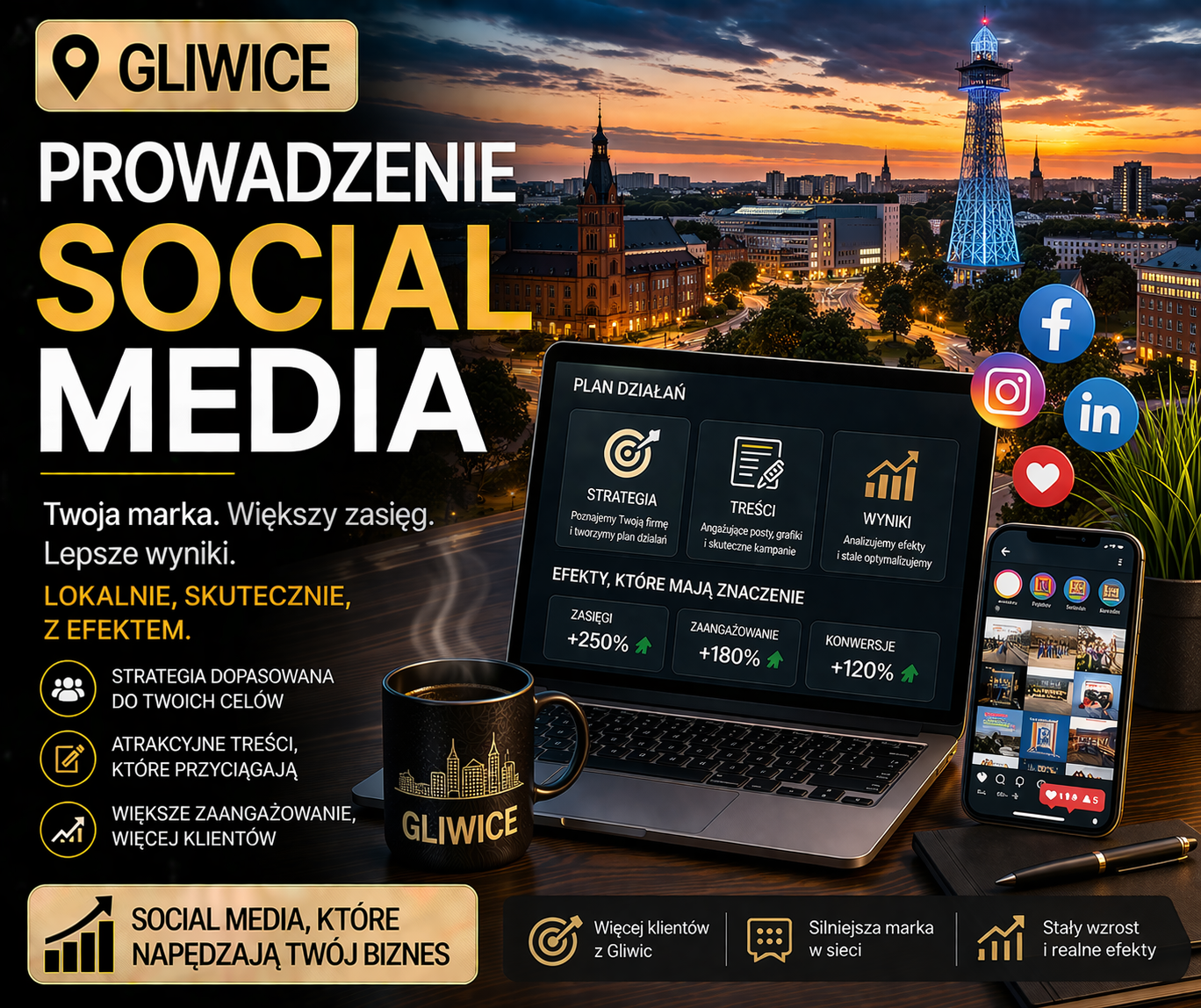Prowadzenie social media Gliwice - profesjonalna obsługa mediów społecznościowych dla lokalnych firm