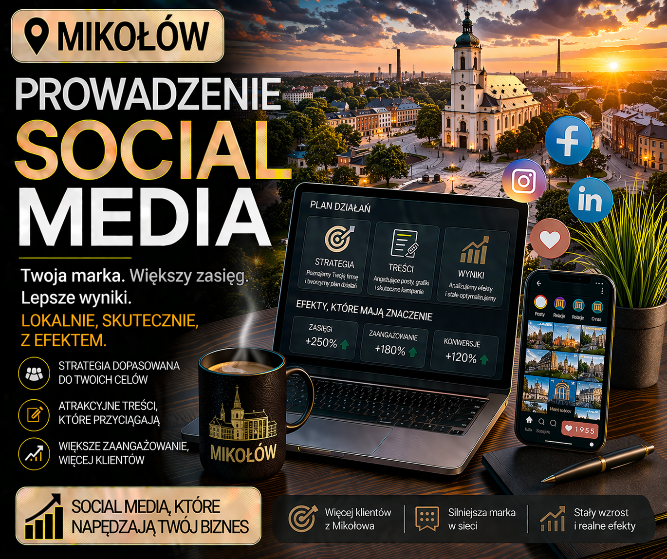 Prowadzenie social media Mikołów - profesjonalna obsługa mediów społecznościowych dla lokalnych firm