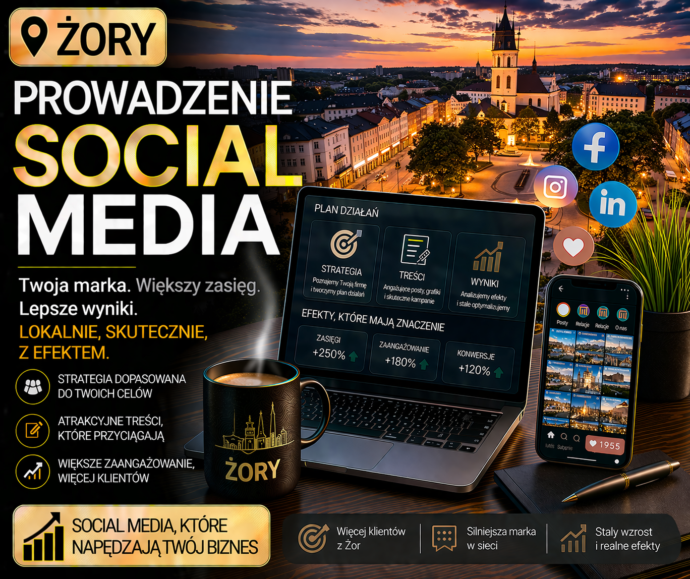 Prowadzenie social media Żory - profesjonalna obsługa mediów społecznościowych dla lokalnych firm