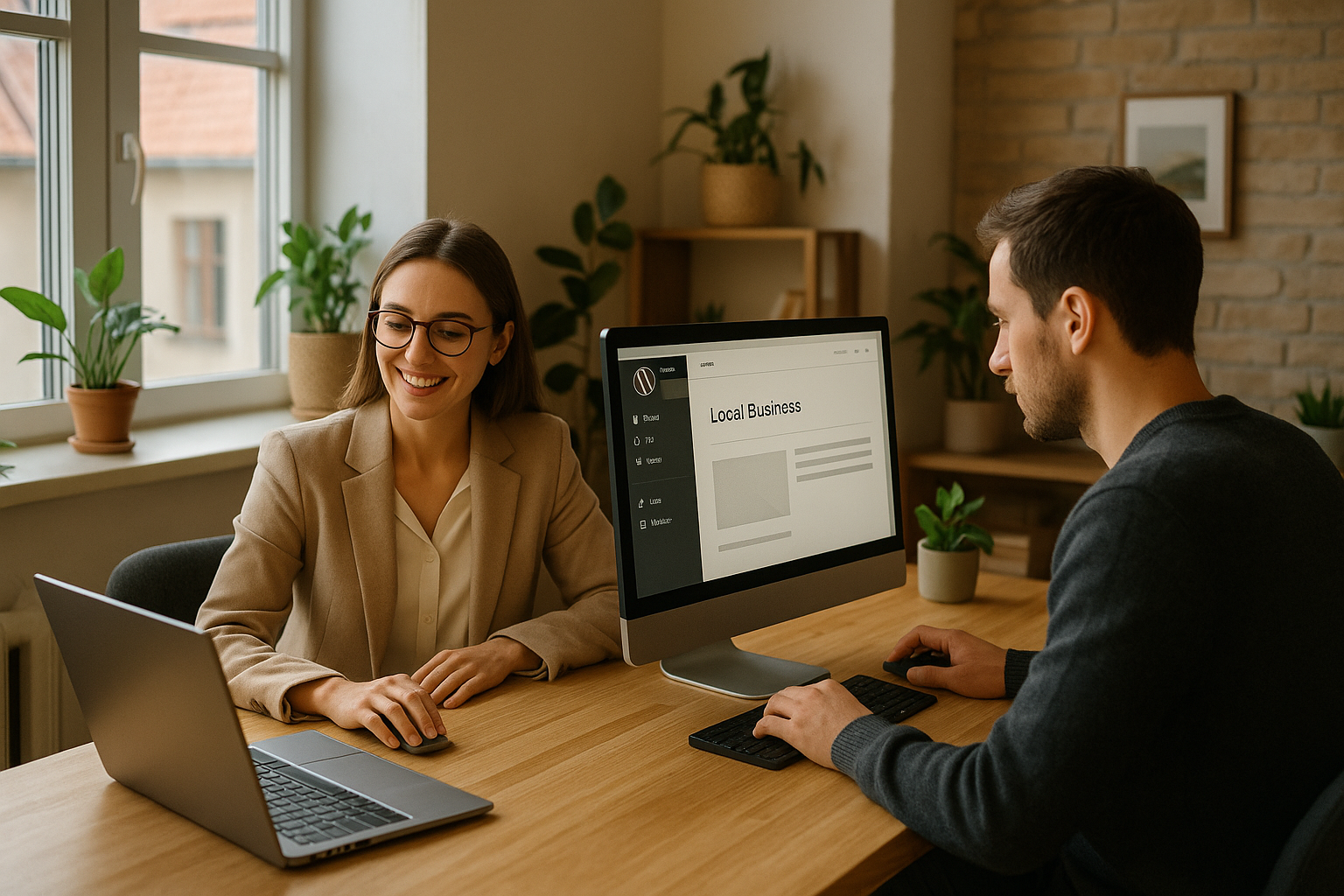 Tworzenie stron internetowych Ruda Śląska – dwoje specjalistów projektujących stronę WordPress dla lokalnego biznesu