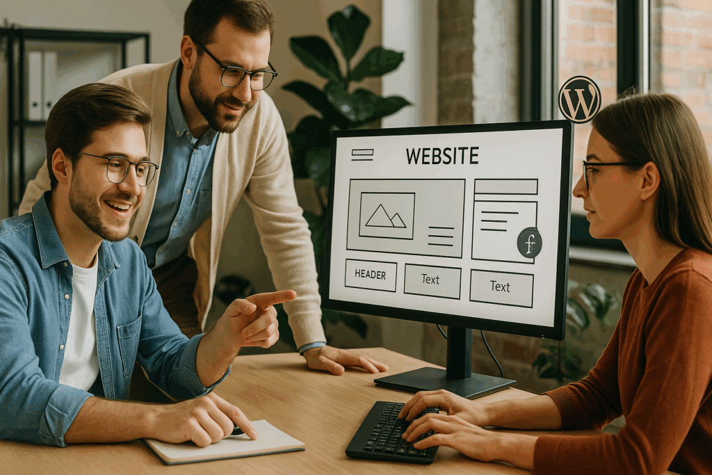 Tworzenie stron internetowych Sosnowiec – zespół projektujący układ strony WordPress w biurze