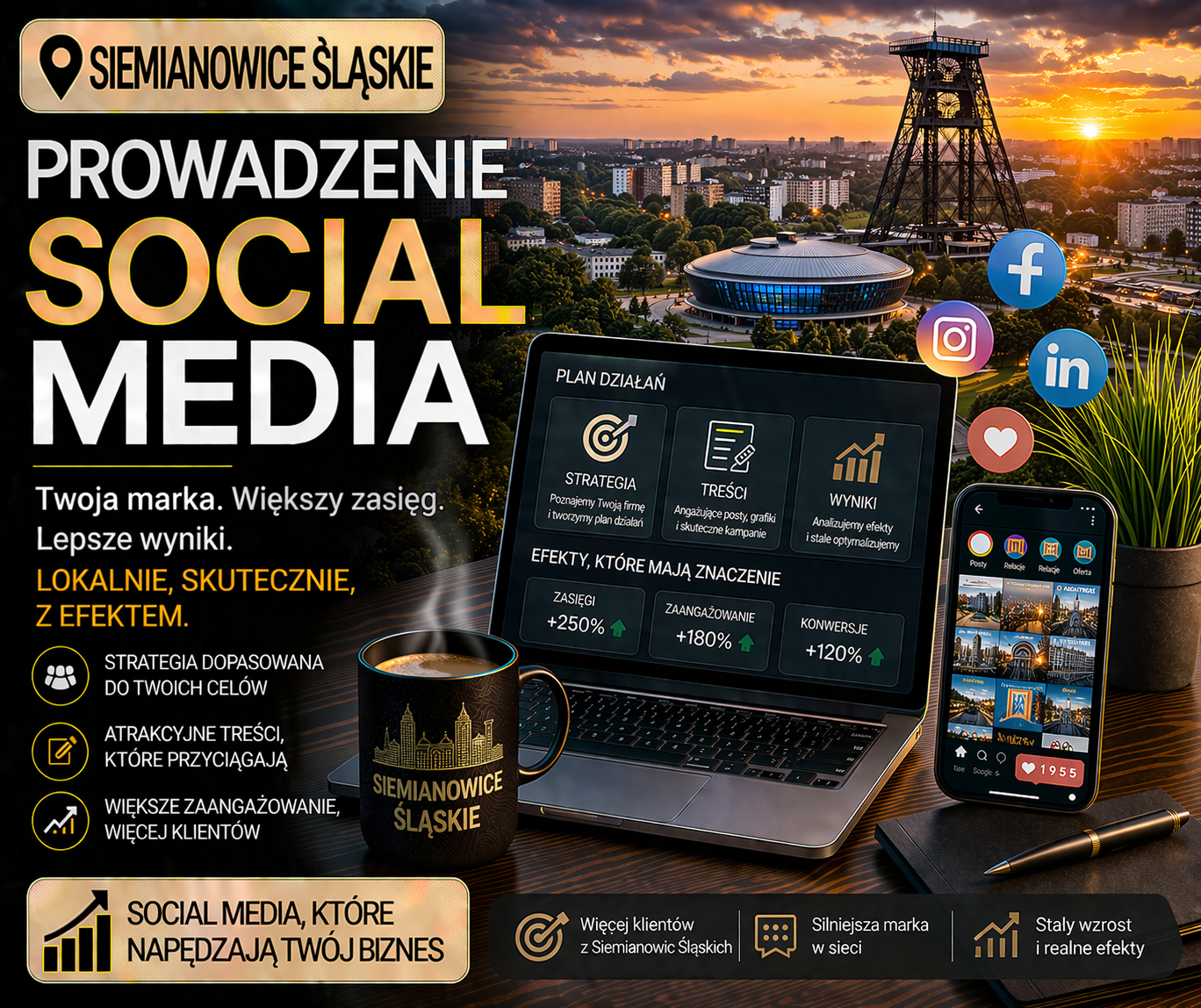 Prowadzenie social media Siemianowice Śląskie - profesjonalna obsługa mediów społecznościowych dla lokalnych firm