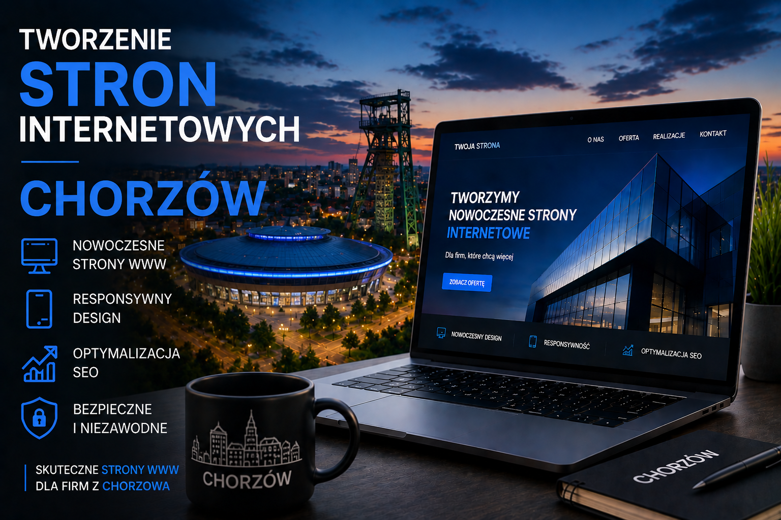 Tworzenie stron internetowych Chorzów - nowoczesne strony WWW dla firm, responsywny design, optymalizacja SEO i profesjonalne projektowanie stron internetowych w Chorzowie.