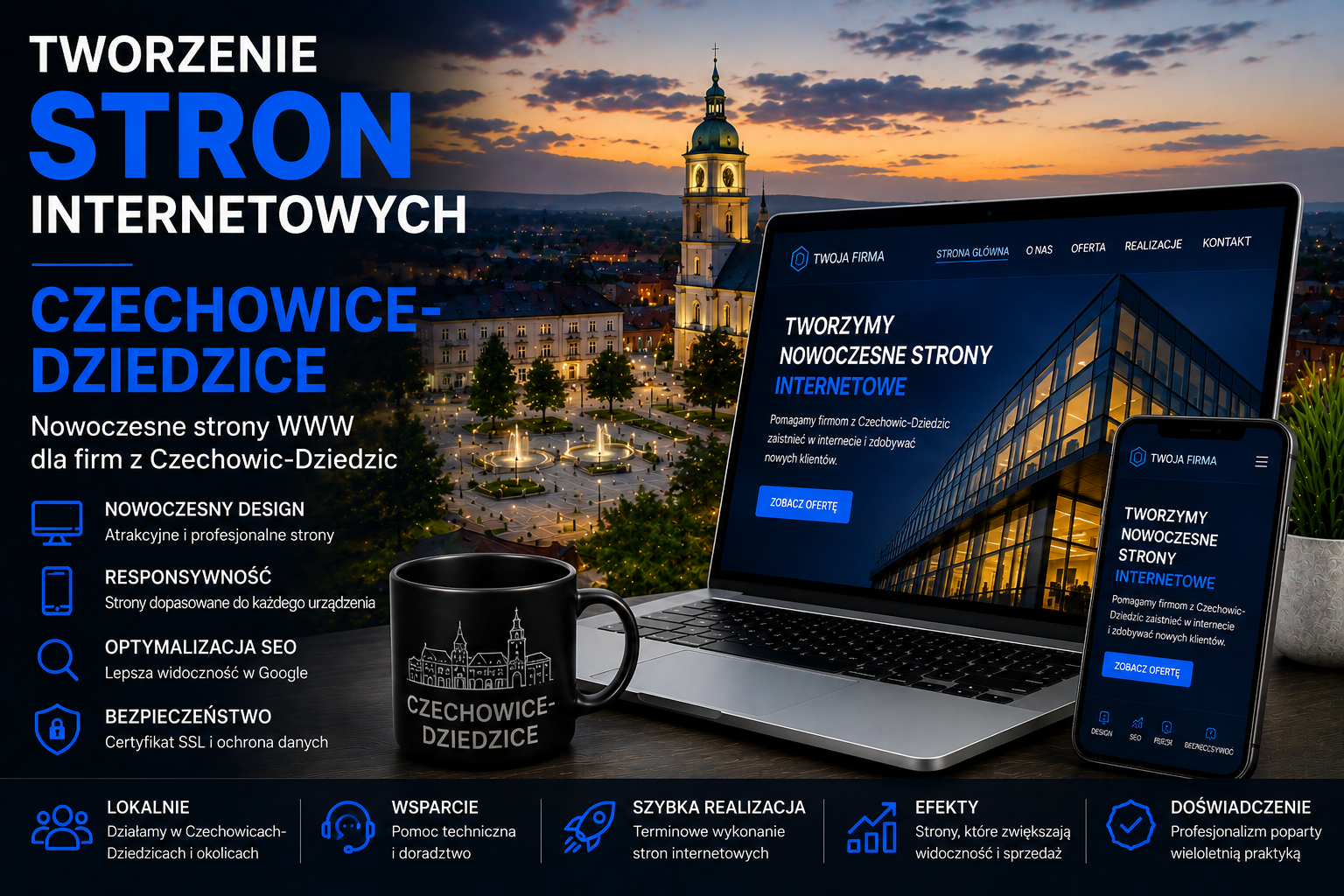 Tworzenie stron internetowych Czechowice-Dziedzice - nowoczesne strony WWW dla firm, responsywny design, optymalizacja SEO i profesjonalne projektowanie stron internetowych w Czechowicach-Dziedzicach.