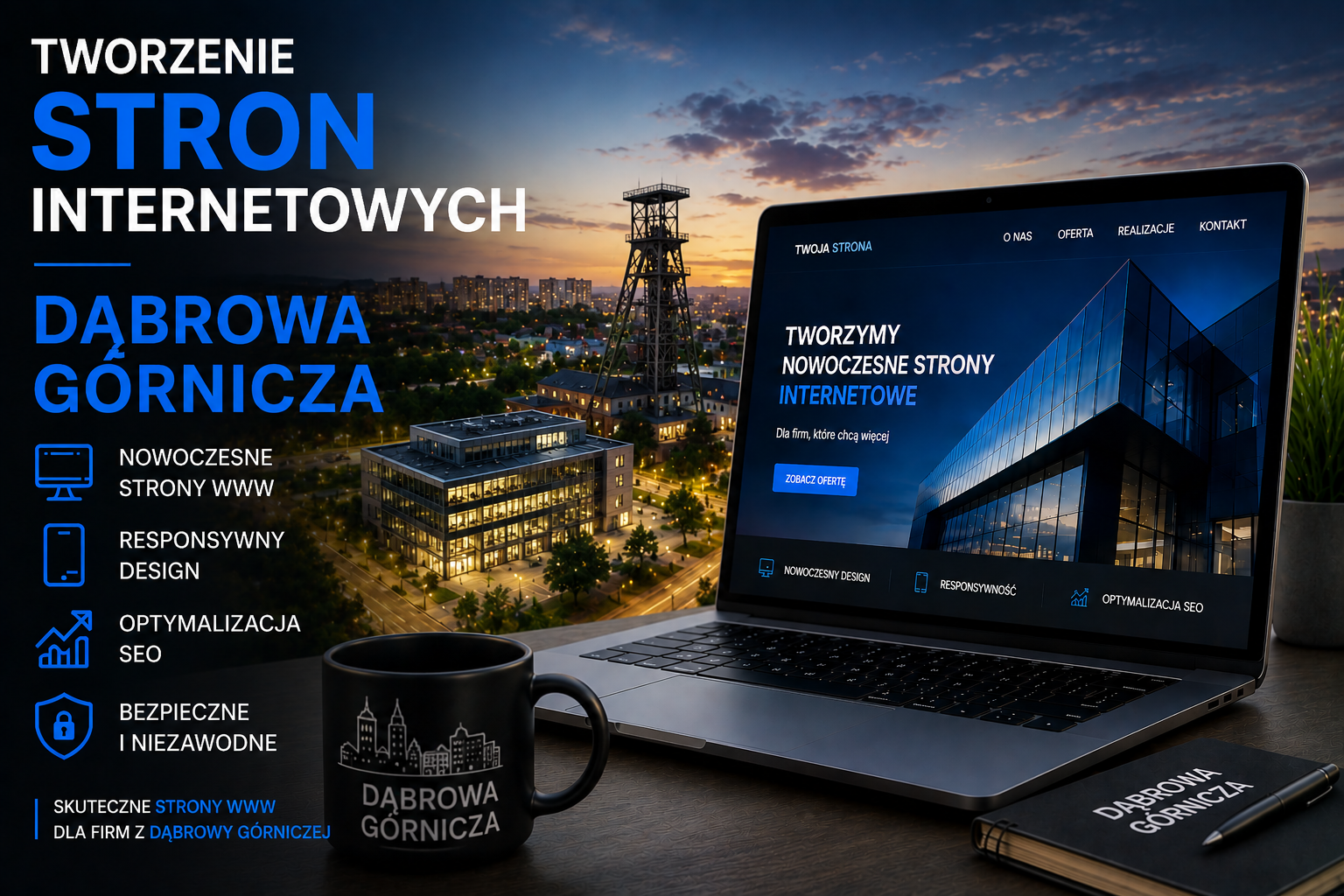 Tworzenie stron internetowych Dąbrowa Górnicza - nowoczesne strony WWW dla firm, responsywny design, optymalizacja SEO i profesjonalne projektowanie stron internetowych w Dąbrowie Górniczej.