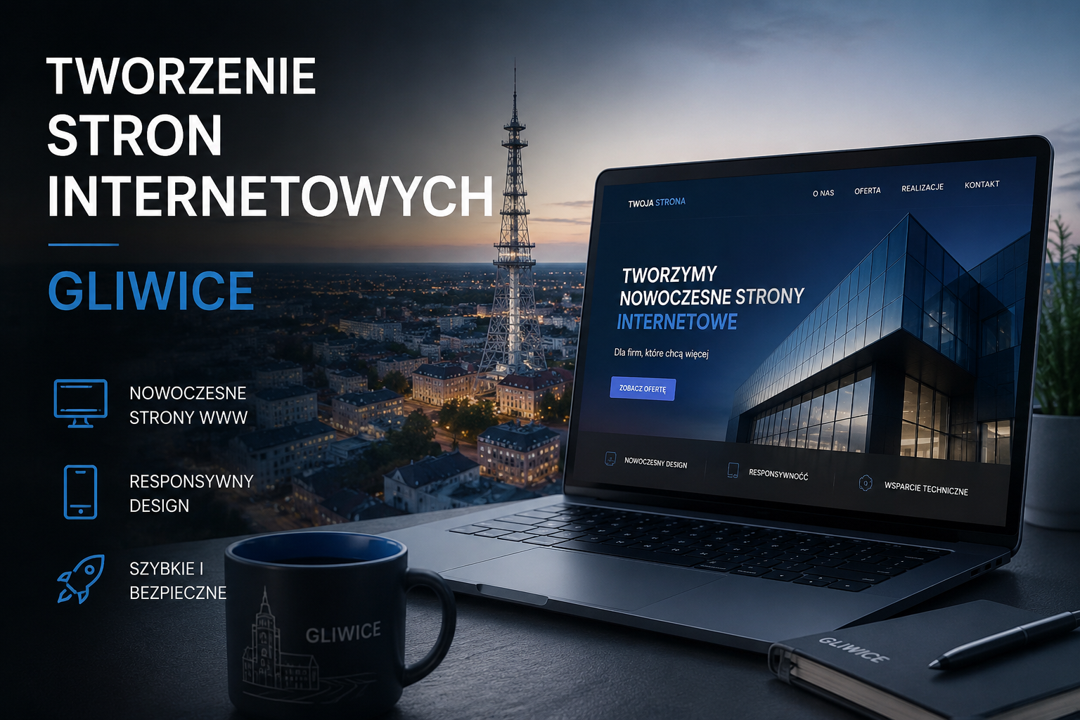 Tworzenie stron internetowych Gliwice - nowoczesne strony WWW dla firm, responsywny design i profesjonalne projektowanie stron internetowych w Gliwicach.