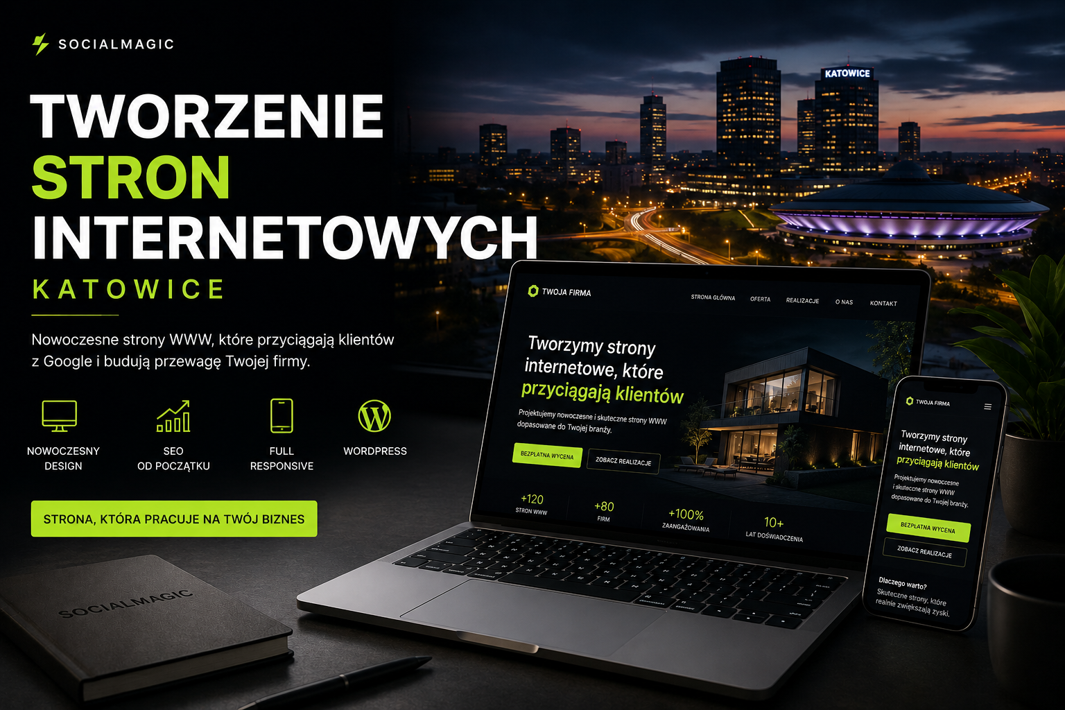 Tworzenie stron internetowych Katowice - nowoczesne strony WordPress dla firm przygotowane pod SEO, urządzenia mobilne i pozyskiwanie klientów