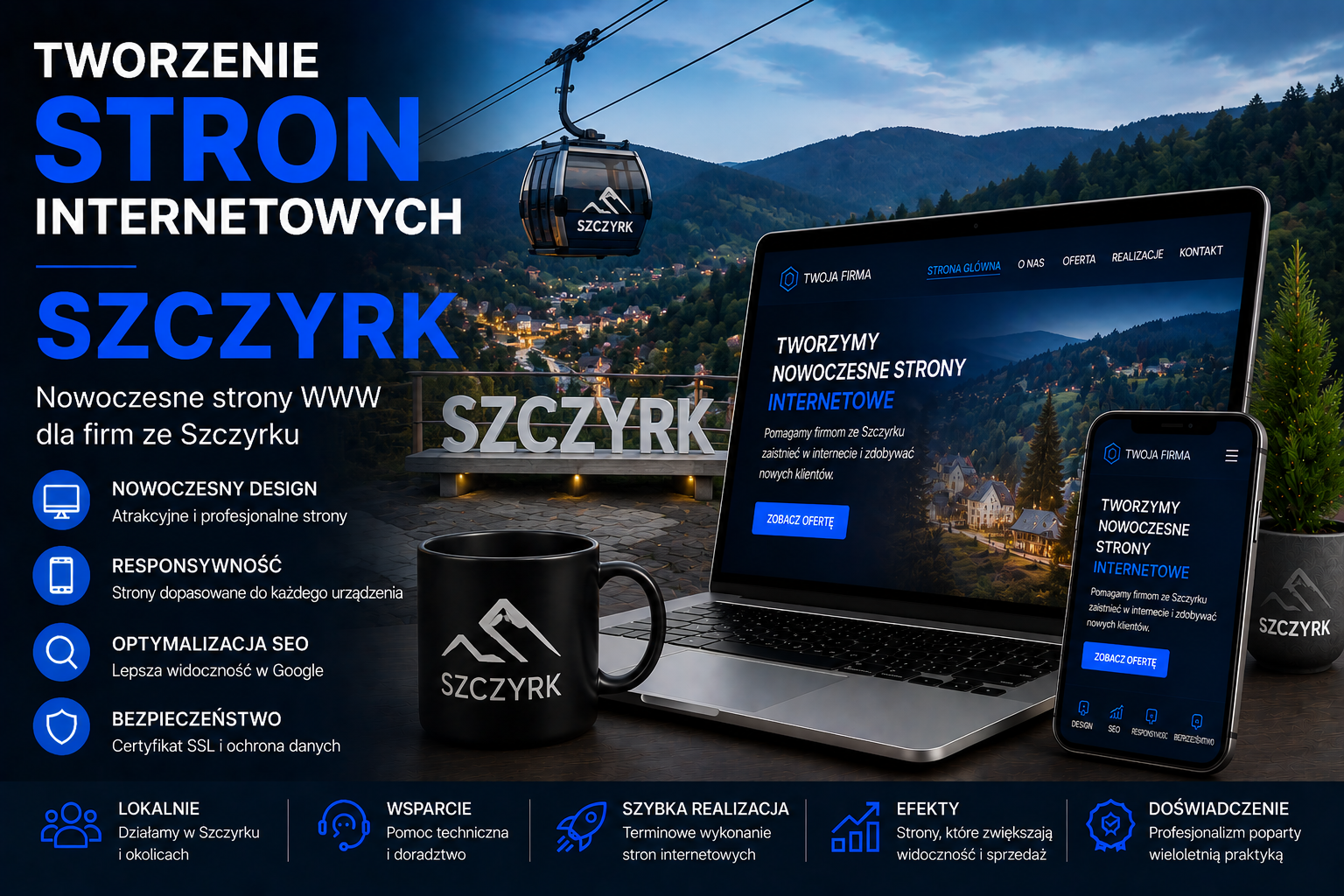 Tworzenie stron internetowych Szczyrk - nowoczesne strony WWW dla firm, responsywny design, optymalizacja SEO i profesjonalne projektowanie stron internetowych w Szczyrku.