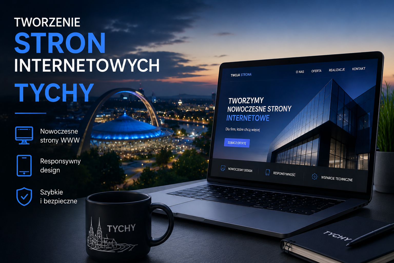 Tworzenie stron internetowych Tychy - profesjonalne projektowanie nowoczesnych stron WWW dla firm z Tychów, responsywne i zoptymalizowane pod SEO strony internetowe.