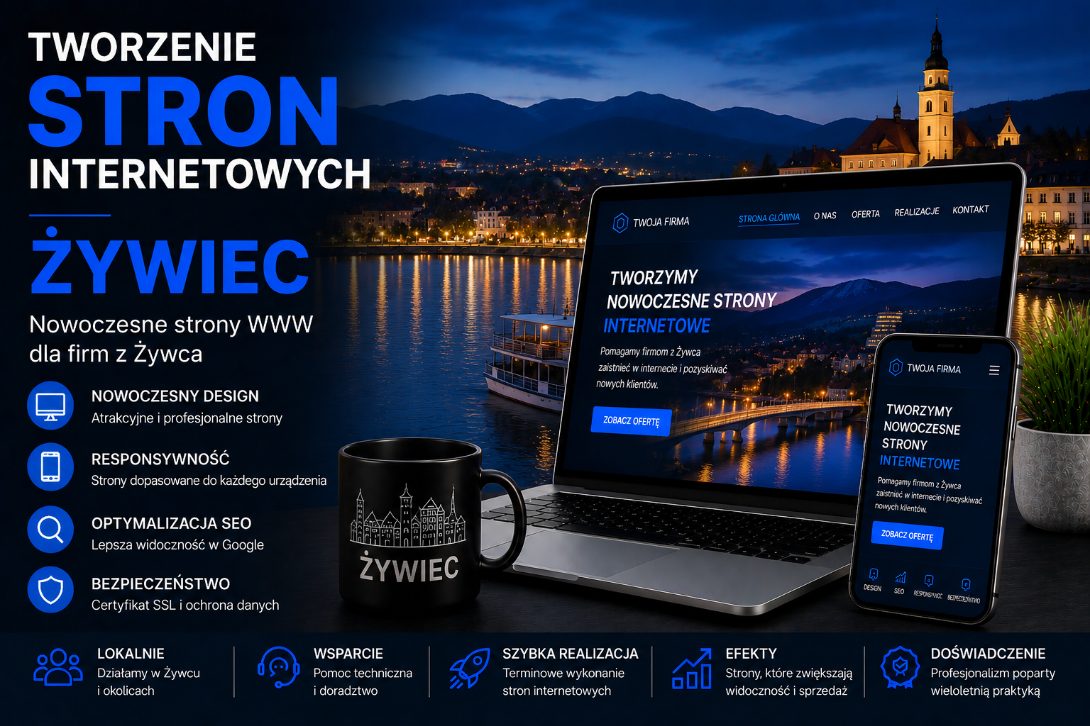 Tworzenie stron internetowych Żywiec - nowoczesne strony WWW dla firm, responsywny design, optymalizacja SEO i profesjonalne projektowanie stron internetowych w Żywcu.