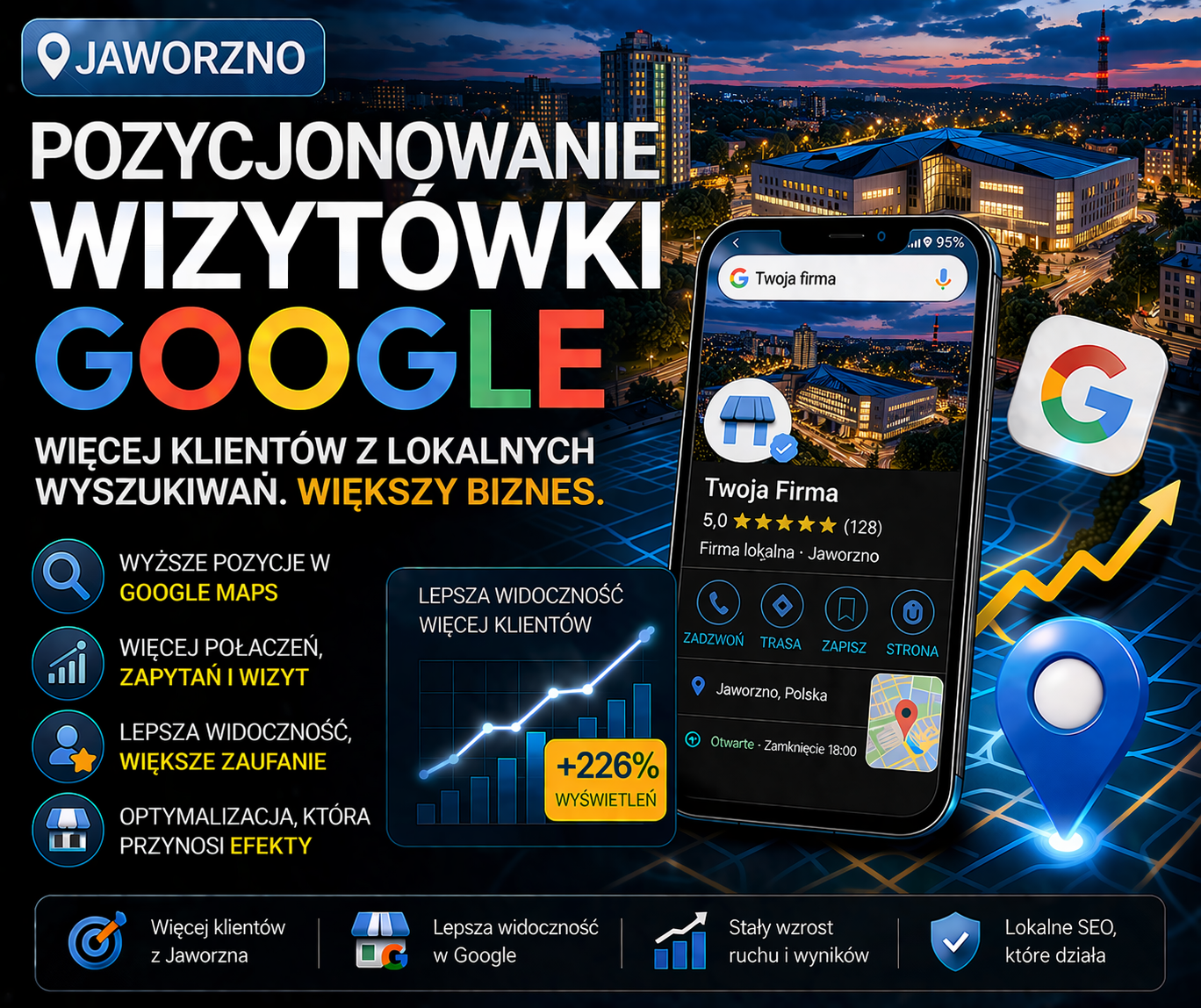 Pozycjonowanie wizytówki Google Jaworzno - optymalizacja profilu firmy i lepsza widoczność w lokalnych wynikach Google