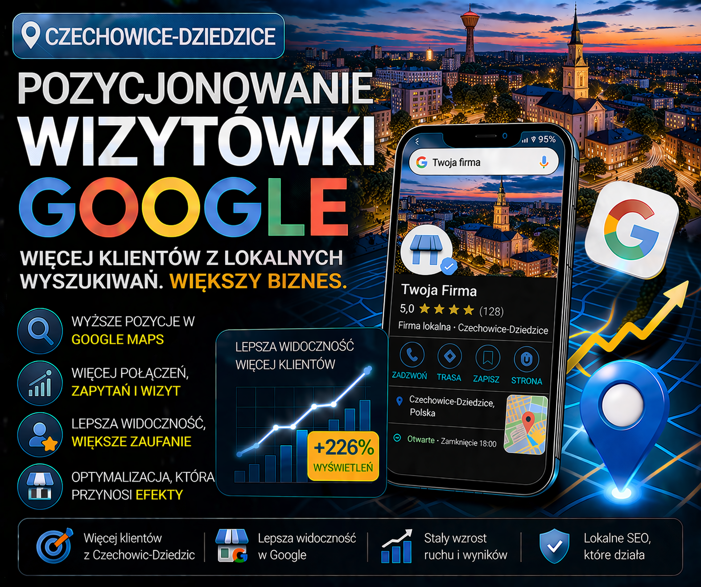 Pozycjonowanie wizytówki Google Czechowice-Dziedzice - optymalizacja profilu firmy i lepsza widoczność w lokalnych wynikach Google