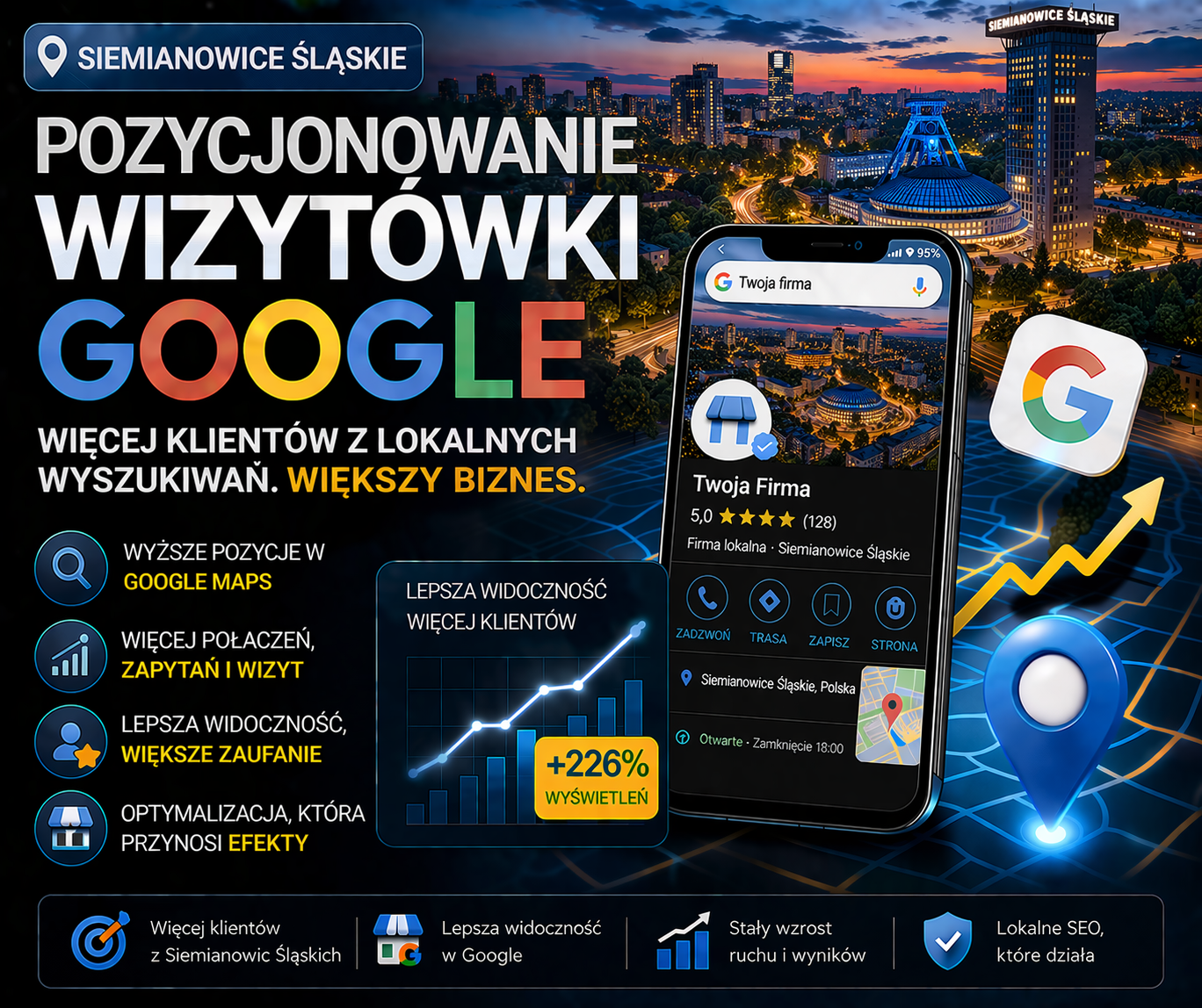 Pozycjonowanie wizytówki Google Siemianowice Śląskie - optymalizacja profilu firmy i lepsza widoczność w lokalnych wynikach Google