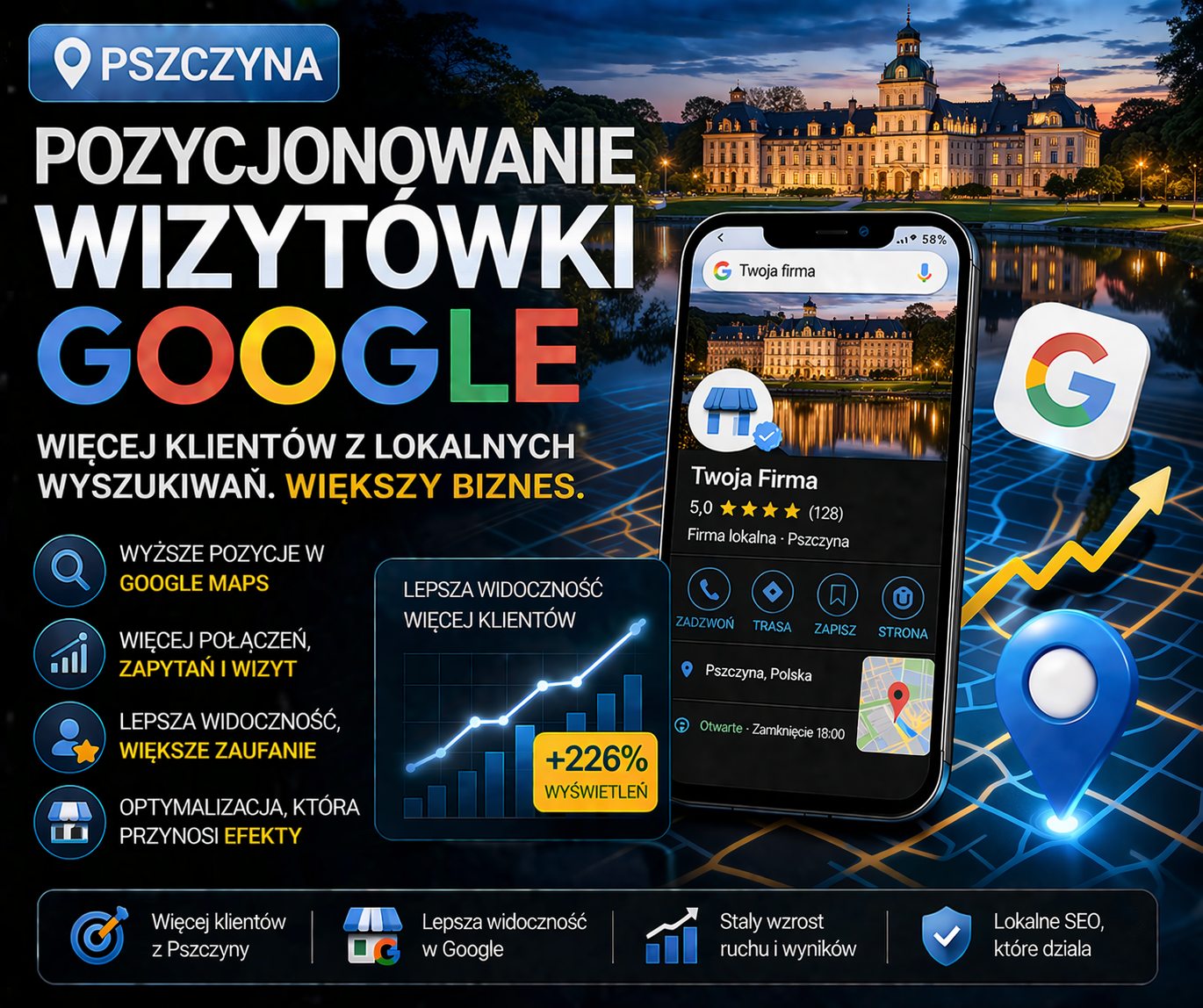 Pozycjonowanie wizytówki Google Pszczyna - optymalizacja profilu firmy i lepsza widoczność w lokalnych wynikach Google