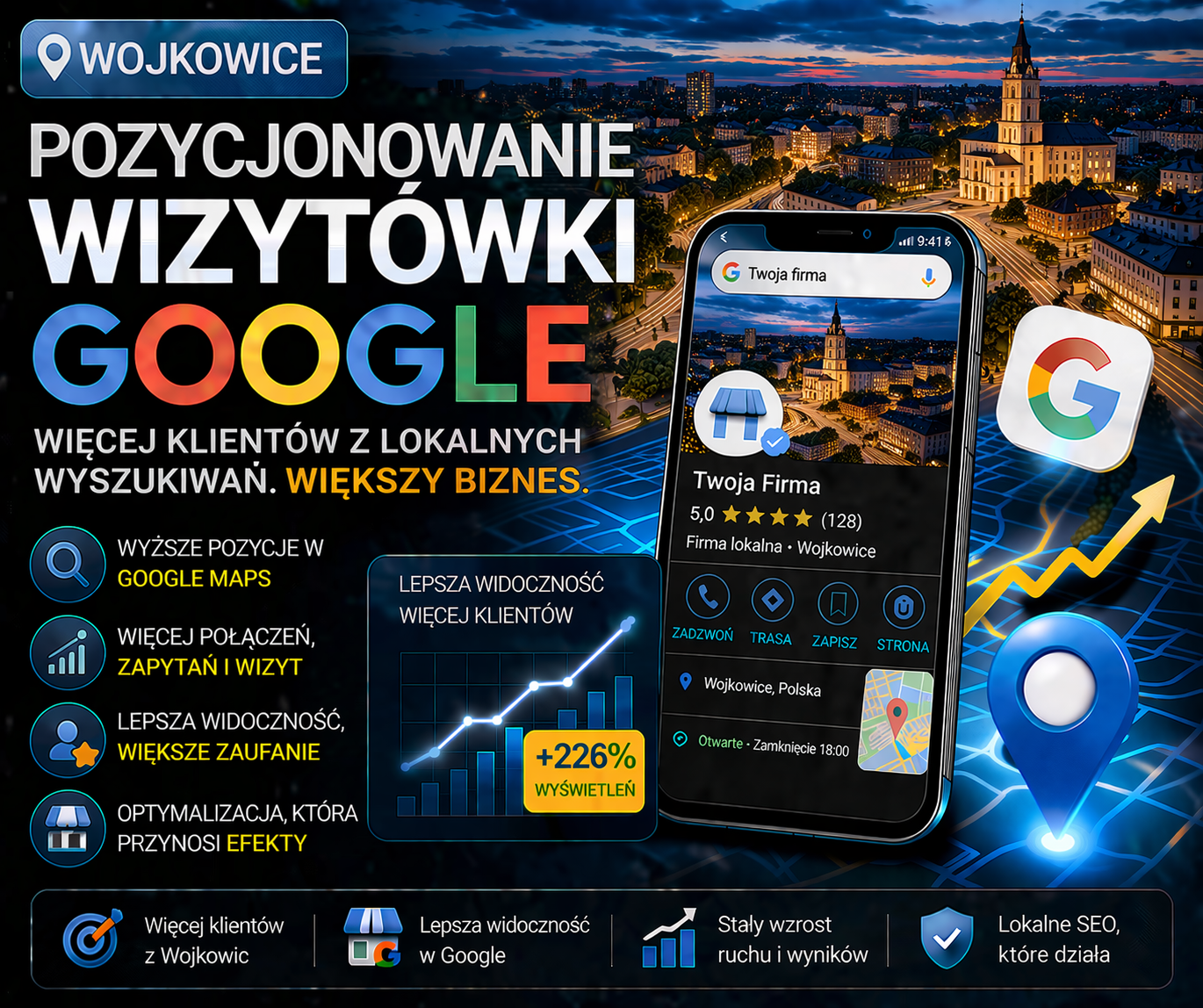 Pozycjonowanie wizytówki Google Wojkowice - optymalizacja profilu firmy i lepsza widoczność w lokalnych wynikach Google