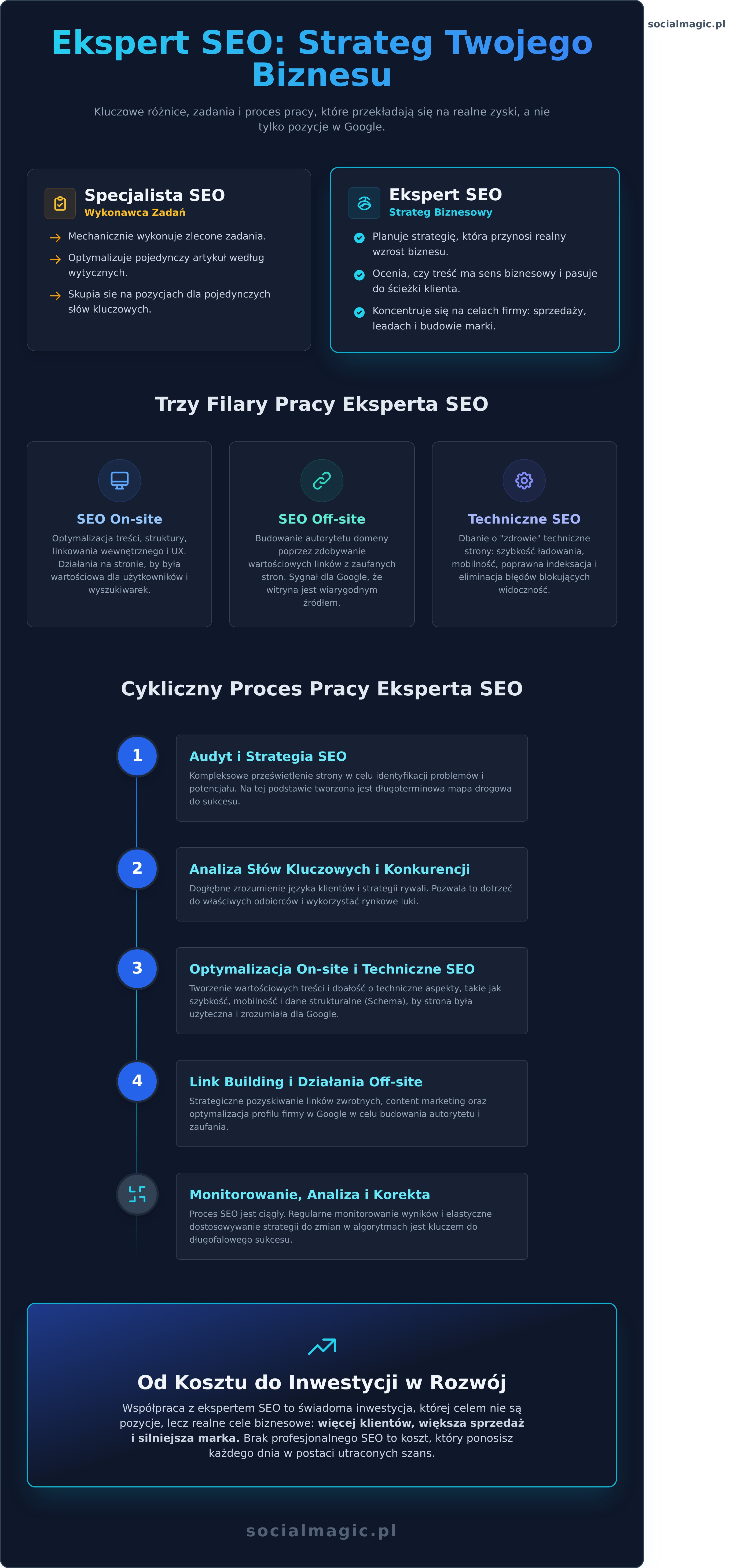 Ekspert SEO: Kim jest, czym się zajmuje i kiedy go potrzebujesz? - Infographic