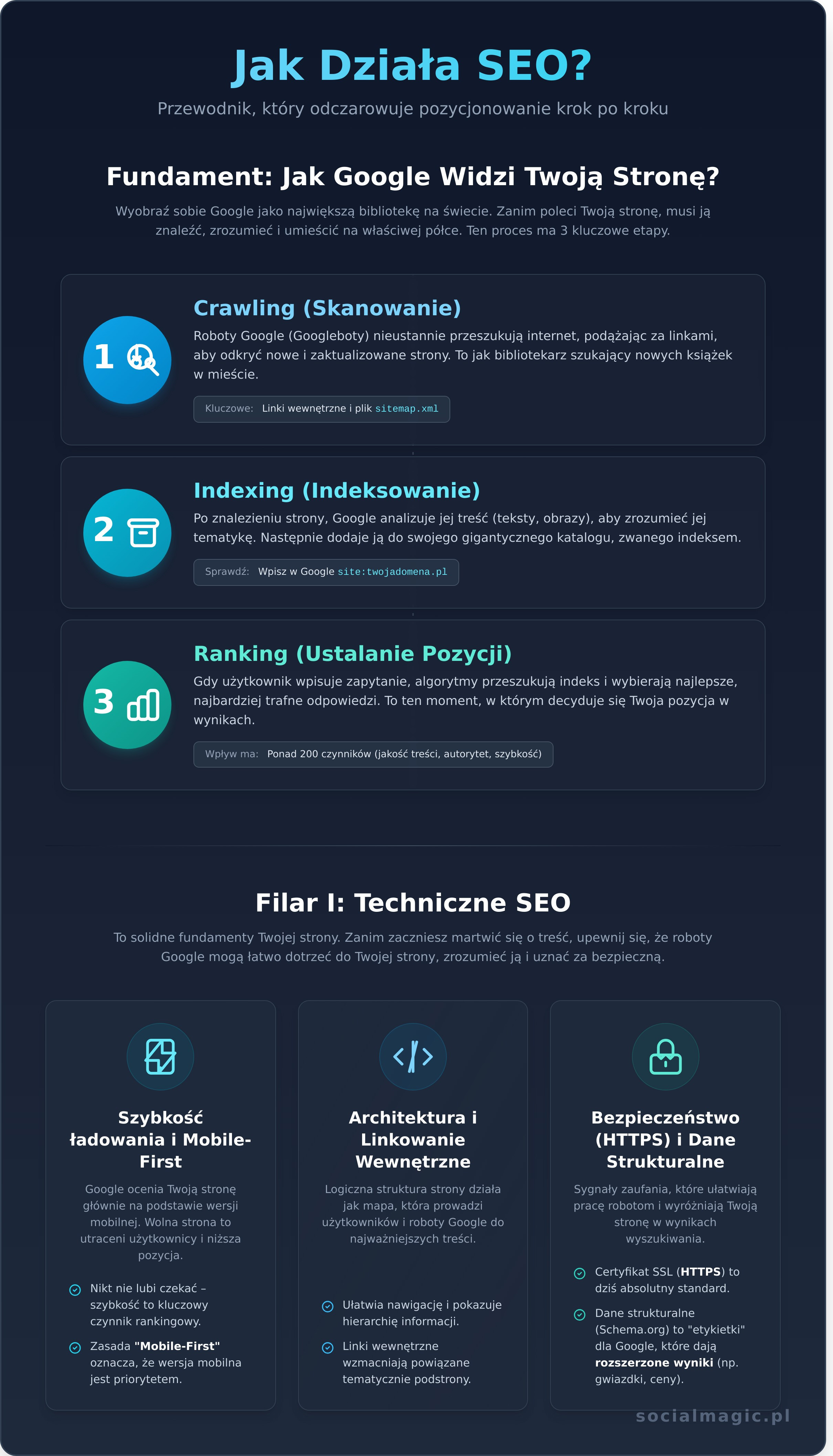 Jak działa SEO? Prosty przewodnik krok po kroku - Infographic
