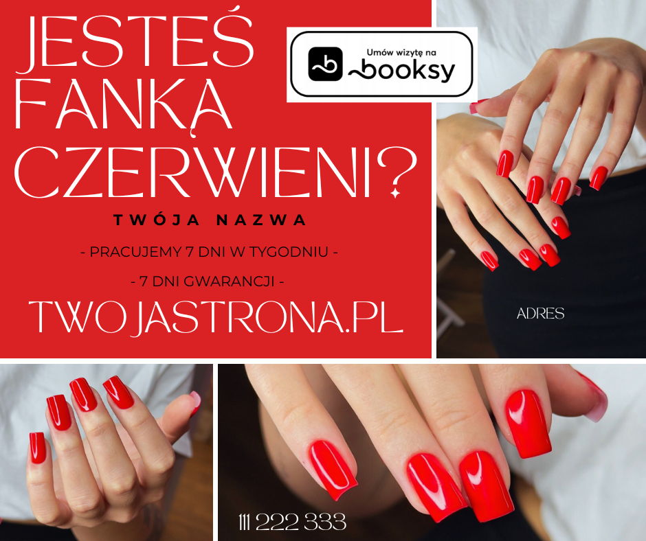 Salon paznokci – post promocyjny na Facebooka z możliwością rezerwacji przez Booksy
