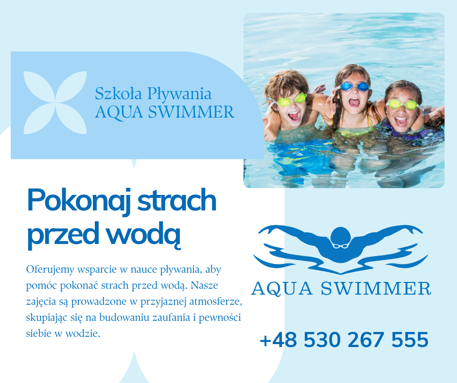 Nauka pływania – post motywacyjny na Instagram dla szkoły pływania