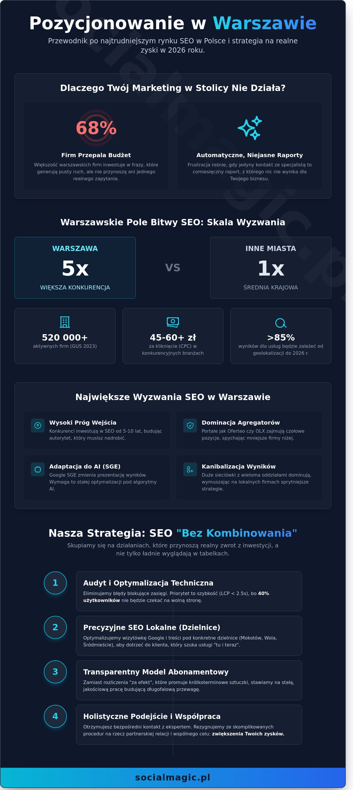 Pozycjonowanie stron Warszawa 2026: Skuteczne SEO dla firm bez kombinowania - Infographic