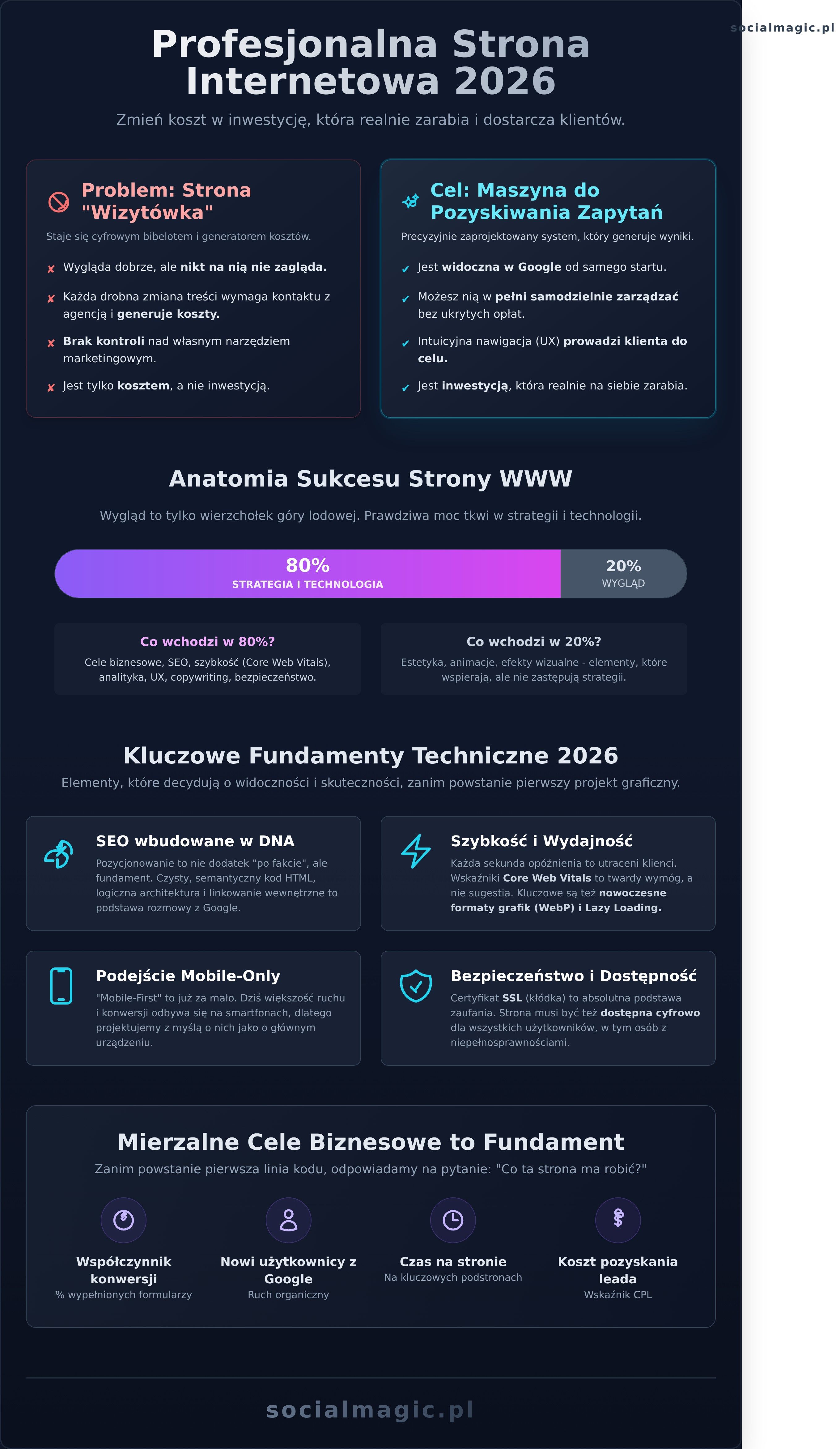 Profesjonalna strona internetowa: Jak stworzyć maszynę do pozyskiwania klientów w 2026 roku? - Infographic