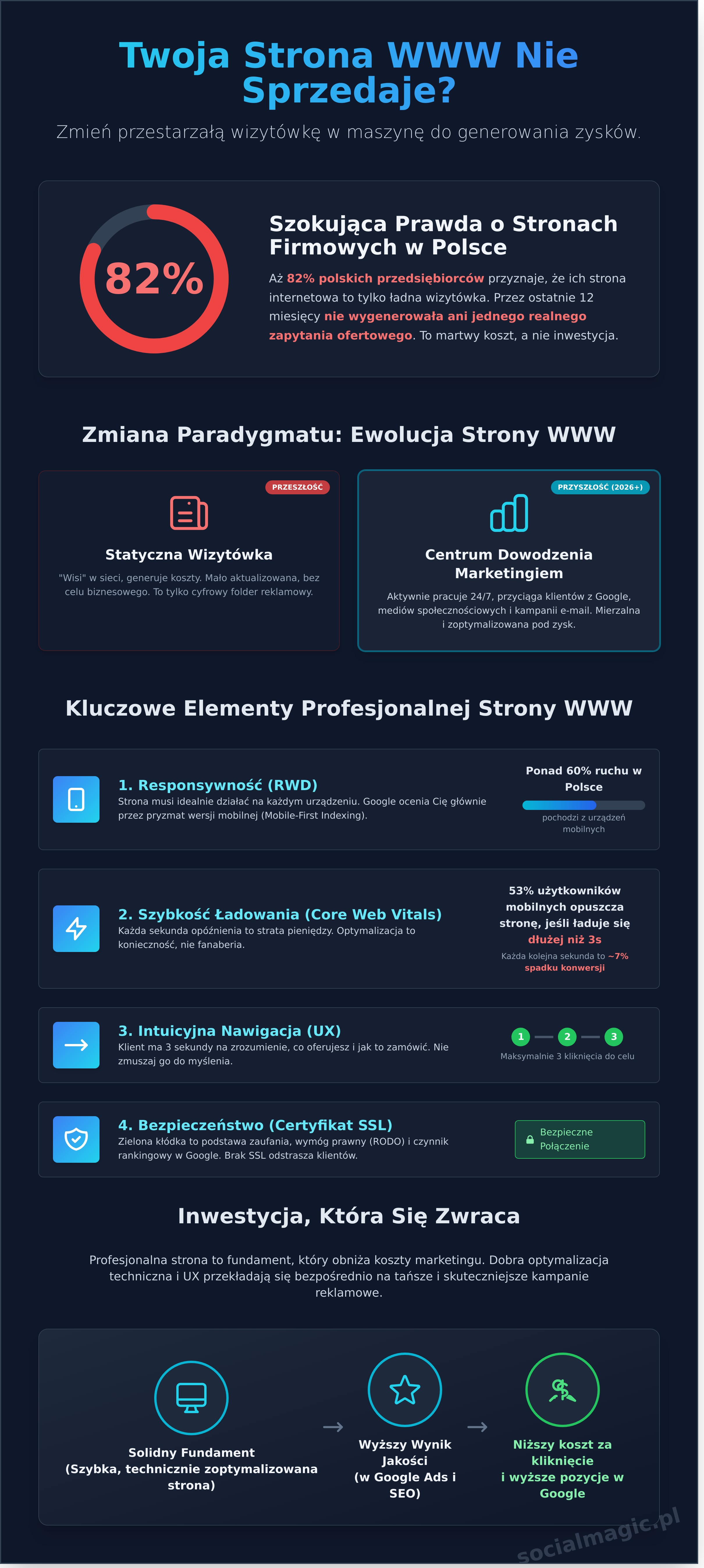 Strony internetowe dla firm: Jak stworzyć witrynę, która realnie zarabia w 2026 roku? - Infographic