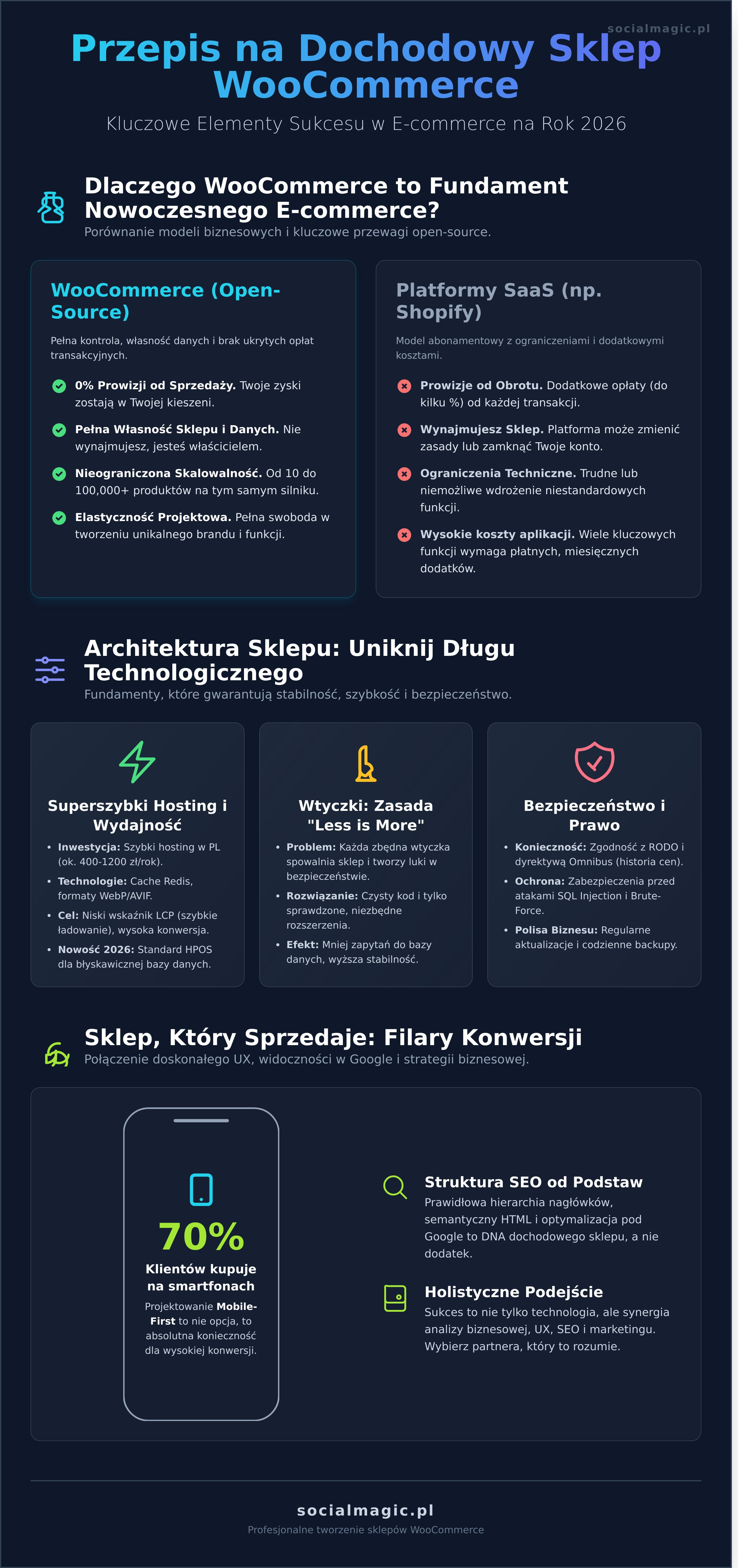 Tworzenie sklepów WooCommerce: Jak zbudować dochodowy e-commerce bez kombinowania (Przewodnik 2026) - Infographic