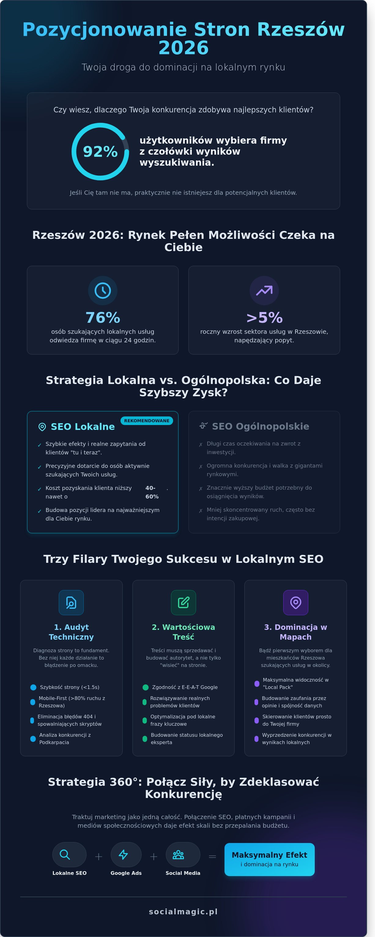 Pozycjonowanie stron Rzeszów: Jak zdominować lokalny rynek w 2026 roku bez kombinowania?