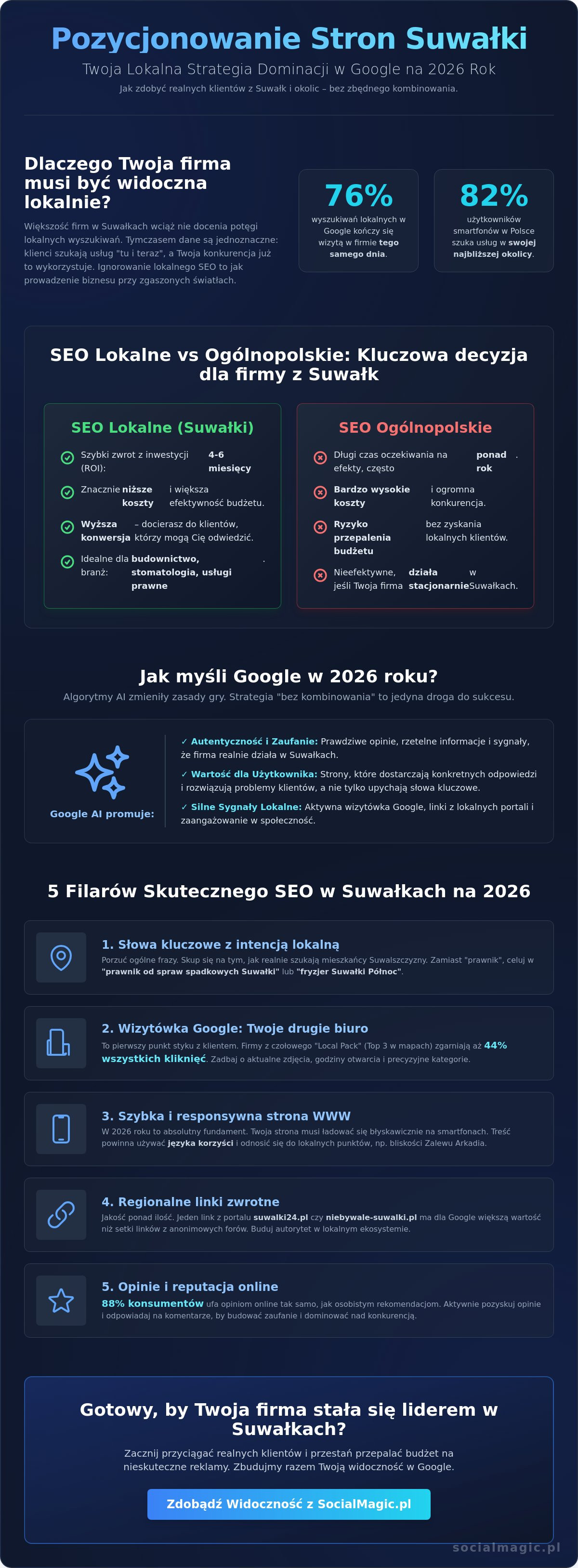 Pozycjonowanie stron Suwałki: Jak zdominować lokalny rynek w 2026 roku?