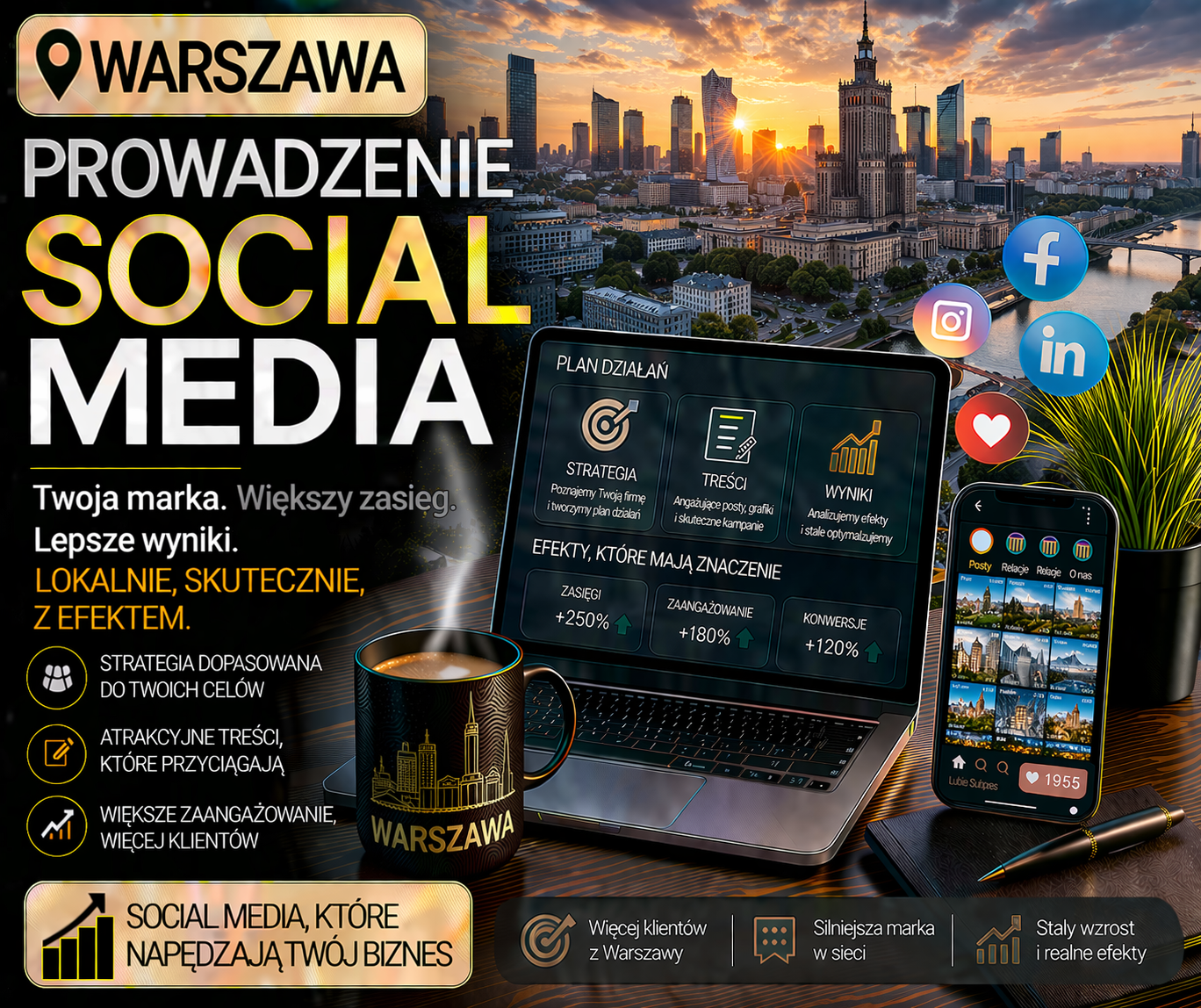 Prowadzenie social media Warszawa - profesjonalna obsługa mediów społecznościowych dla lokalnych firm