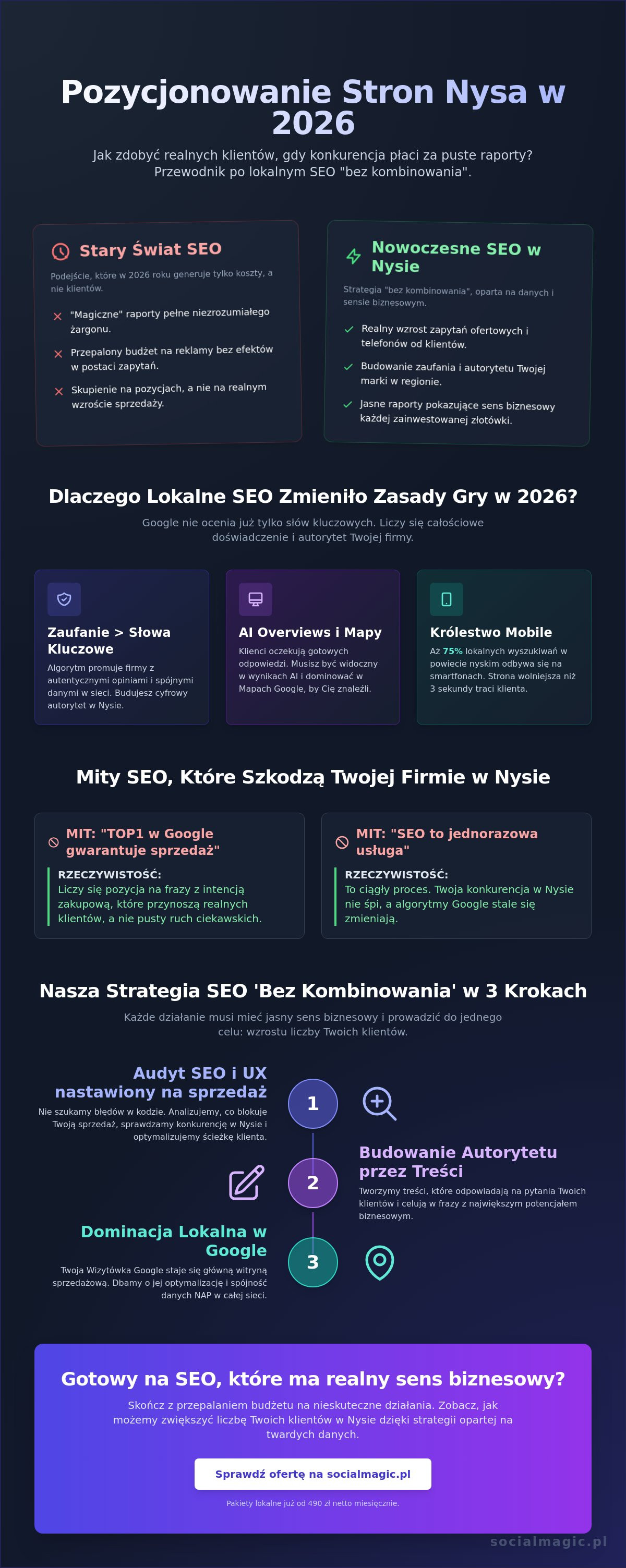 Pozycjonowanie stron Nysa: Jak budujemy widoczność bez kombinowania?
