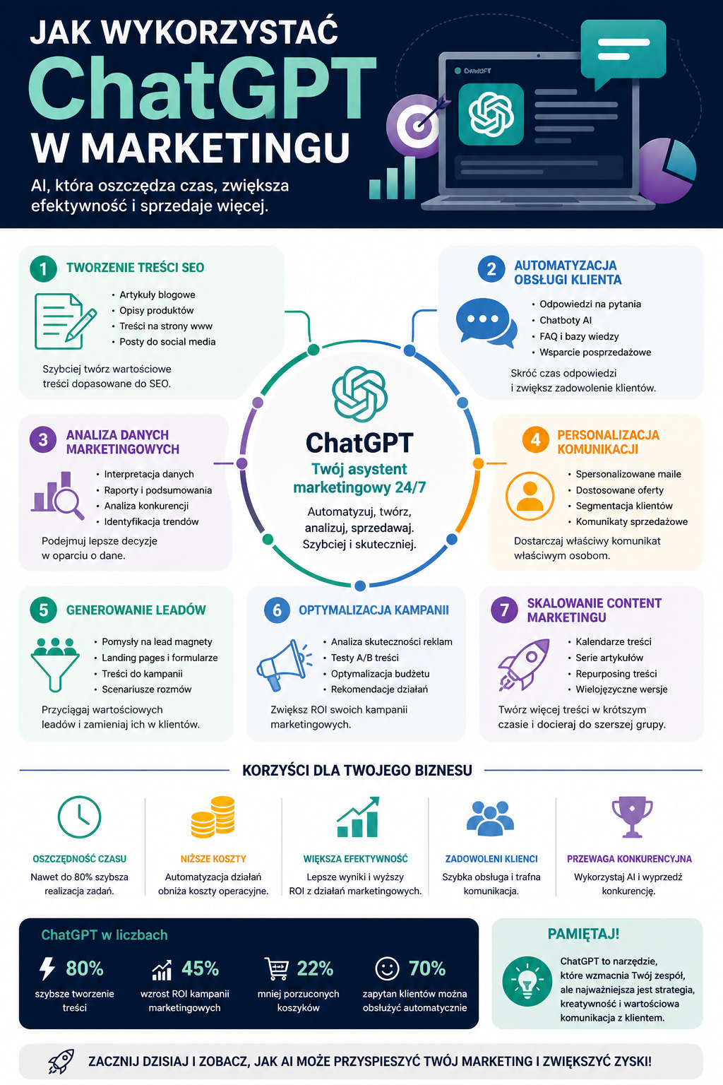 ChatGPT w marketingu zastosowania AI w content marketingu sprzedaży i analizie danych