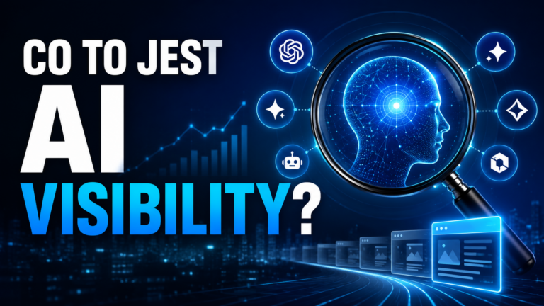 AI Visibility przedstawione jako widoczność marki w wynikach wyszukiwania opartych na sztucznej inteligencji.