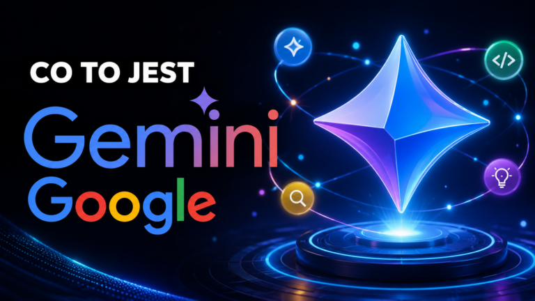 Co to jest Gemini Google – futurystyczna grafika z symbolem sztucznej inteligencji Google Gemini
